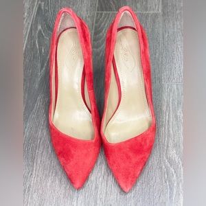 Red Suede Pumps / Size 7